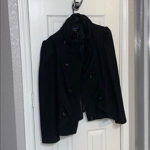 EUC Size 16 Plus Size Chadwick Pea Coat Ruffle